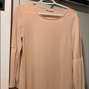 Ruffle three-quarter length sleeve top